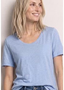 T-Shirt Street One "Style Gerda", Damen, Gr. 38, cashmere blau, Jersey, Obermaterial: 50% Baumwolle, 50% Modal, unifarben, regular fit normal, Rundhals, Shirts T-Shirt