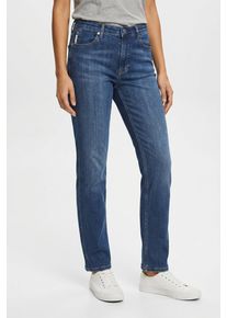Marc O'Polo Gerade Jeans MARC O'POLO DENIM, Damen, Gr. 32, L&auml;nge 30, blau (dunkelblau), Denim/Jeans, Obermaterial: 94% Baumwolle, 4% Elastomultiester, 2% Elasthan, straight fit lang, Jeans Gerade Jeans, Model Olina straight aus hochwertigem Baumwoll-Stretch