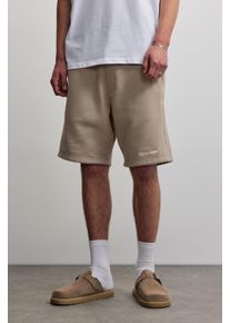 Sweatshorts Pegador "LOGO HEAVY SWEAT SHORTS", Herren, Gr. M, N-Gr, beige (washed warm taupe cream), Sweatware, Obermaterial: 80% Baumwolle, 20% Polyester, unifarben, regular fit normal, Hosen Sweatshorts, Baumwollmischung, regular fit