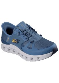 Slip-On Sneaker Skechers "GLIDE-STEP PRO", Herren, Gr. 39, blau (blaugrau), Textil, Schuhe Slip-On Sneaker, Laufschuh, Trainingsschuh mit flexibler Traktionslaufsohle