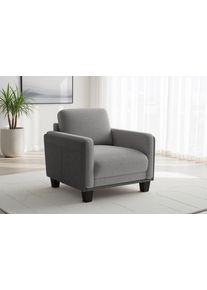 Sit & More Sessel SIT & MORE "Concept", grau, B:89cm H:84cm T:90cm, 100% Polyester, Sessel, Sessel, mit R&uuml;ckenkissen