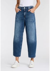5-Pocket-Jeans Herrlicher "Barrow Denim Stretch", Damen, Gr. 34, N-Gr, blau (ocean), Denim/Jeans, Obermaterial: 98% Baumwolle, 2% Elasthan, loose fit kn&ouml;chellang, Jeans 5-Pocket-Jeans, im Barrel Fit