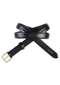 Lederg&uuml;rtel Calvin Klein Jeans "ESSENTIAL BUCKLE 20MM", Damen, Gr. 110, ck schwarz, antique light gold, B&uuml;ffelleder, unifarben, G&uuml;rtel Lederg&uuml;rtel, Regular fit und gr&ouml;&szlig;enverstellbar