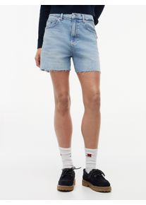 Jeansshorts Tommy Jeans "MOM SHORT CJ8117", Damen, Gr. 31, N-Gr, denim light, Denim/Jeans, Obermaterial: 99% Baumwolle, 1% Elasthan, unifarben, kurz, Jeans Jeansshorts, Baumwollmischung, Stretch, Mom Fit, high waist