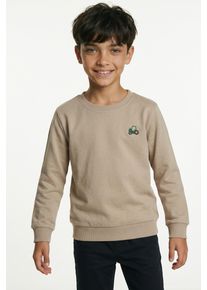 Sweatshirt name it "NMMVALLEN LS NREG SWEAT UNB", Jungen, Gr. 116, beige (sesame print:tractor), Sweatware, Obermaterial: 60% Baumwolle, 40% Polyester, bedruckt, regular fit normal, Rundhals, Rippb&uuml;ndchen, Sweatshirts Sweatshirt, Baumwollmischung, regular fit