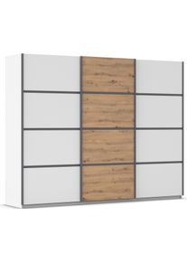 Kleiderschrank OTTO HOME "Mehrzweckschrank Aktenschrank M&ouml;bel Mietswohnung Schlafzimmer AVOLA", wei&szlig; (alpinwei&szlig;, eiche artisan, leisten graumetallic), B:271cm H:210cm T:62cm, Holzwerkstoff, Schr&auml;nke, Kleiderschrank, mit eleganten Zierleisten in Chrom, Schwarz oder Wei&szlig; MADE IN GERMANY