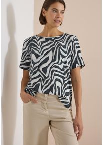 Shirtbluse Cecil, Damen, Gr. XL (44), palm breeze gr&uuml;n, Web, Obermaterial: 100% Viskose, l&auml;ssig geschnitten h&uuml;ftbedeckend, Rundhals, abgesteppte Kante, Blusen Shirtbluse, Sommerbluse mit Rundhals und Print