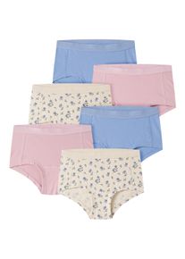 Hipster name it "NKFHIPSTER 6P BUTTERCREAM FLORAL NOOS", M&auml;dchen, Gr. 92, 6 Stk., buttercream detail:flower aop, corsage, grapemist, Jersey, Obermaterial: 95% Baumwolle, 5% Elasthan, bedruckt, unifarben, eng, Unterhosen Hipster