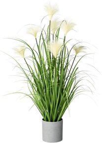 Kunstgras OTTO HOME "Riedgras", gr&uuml;n, H:76cm &Oslash;:20cm, Kunststoff, Kunstpflanzen, Kunstgras, im grauen Kunststofftopf