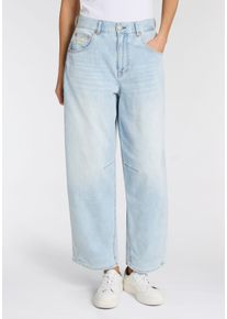 Loose-fit-Jeans Herrlicher "Barrow Denim Light", Damen, Gr. 31, N-Gr, soft cloud, Denim/Jeans, Obermaterial: 98% Baumwolle, 2% Elasthan, loose fit kn&ouml;chelfrei, Jeans Loose-fit-Jeans, Cropped