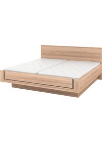 Holzbett Musterring "Sorrent, Bettgestell, Bettrahmen, teilmassiv Eiche", braun (wei&szlig;, neutral), B:200cm L:200cm, Betten, Holzbett, Eiche teilmassiv, Liegeh&ouml;henverstellung, in schwebender Optik