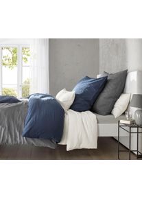 Bettw&auml;sche Fleuresse "Provence in Gr. 135x200, 155x220 oder 200x200 cm", blau (navy), B/L: 135cm x 200cm, 1 Stk., 1 Stk., Halbleinen, B/L: 80cm x 80cm, 2 Stk., Halbleinen, Obermaterial: 50% Baumwolle, 50% Leinen, Bettw&auml;sche, Bettw&auml;sche, Halbleinen, 50% Baumwolle, 50% Leinen, Gr. 135x200, 155x220, 200x200cm