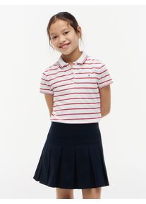 Poloshirt Tommy Hilfiger, M&auml;dchen, Gr. 92, wei&szlig; (primary rot stripes), Piqu&eacute;, Obermaterial: 96% Baumwolle, 4% Elasthan, gestreift, regular fit normal, Rundhals, gewellter Abschluss, Shirts Poloshirt, f&uuml;r Kinder bis 16 Jahre, Polokragen, gewellter &Auml;rmelabschluss