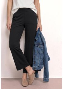 Stoffhose Street One "Style Emee", Damen, Gr. 44, L&auml;nge 26, schwarz (l&auml;nge 26), Web, Obermaterial: 95% Viskose, 5% Elasthan. Futter: 100% Polyester, unifarben, loose fit 7/8-L&auml;nge, Hosen Stoffhose, im Loose Fit, Topseller