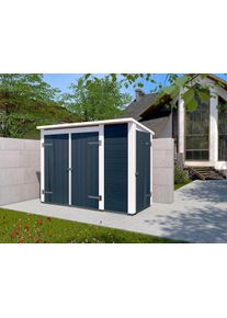 Ger&auml;tehaus Weka "Multibox" mit Regalsystem, 19mm-Pultdach mit Bitumendachbelag", grau (anthrazit, wei&szlig;), Massivholz, Ger&auml;teh&auml;user, Ger&auml;tehaus, mit verschlie&szlig;barem Seitenschrank