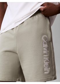 Shorts Calvin Klein "GRAPHIC SHORT", Herren, Gr. L, N-Gr, beige (shadow), Web, Obermaterial: 100% Baumwolle, unifarben, regular fit kurz, Hosen Shorts, Regular fit, Druck