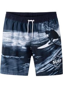 Badeshorts bonprix, Jungen, Gr. 164/170, N-Gr, blau surfer, Obermaterial: 100% Polyester. Netz: 100% Polyester, Badehosen Badeshorts, mit elastischem B&uuml;ndchen und Kordelzug, aus leichtem Polyester