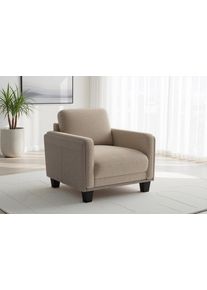 Sit & More Sessel SIT & MORE "Concept", beige (taupe), B:89cm H:84cm T:90cm, 100% Polyester, Sessel, Sessel, mit R&uuml;ckenkissen