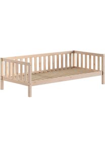 Kinderbett Vipack "Dallas, Massivholzbett, umbaubar vom Boden- zum Daybett", kiefer natur, kiefer natur, kiefer natur, B:97cm H:66cm L:210cm, Betten, Kinderbett, stabil und standfest gebaut, wahlweise Kiefer massiv natur oder wei&szlig;