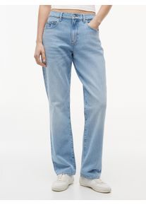 Straight-Jeans Tommy Jeans "KIRA MR SLIM STR BJ0111", Damen, Gr. 34, L&auml;nge 32, blau (denim light), Denim/Jeans, Obermaterial: 99% Baumwolle, 1% Elasthan, unifarben, slim fit lang, Jeans Straight-Jeans, Baumwollmischung, straight fit