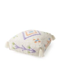 Lytte K&auml;sintehty villapouf Malika Moniv&auml;rinen 55x55x20 cm Moniv&auml;rinen Ornament