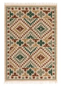 benuta Pure K&auml;sinkudottu kilim-matto Zohra Vihre&auml; 120x170 cm Vihre&auml; Kelim