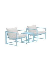 Gartenlounge-Set VENTURE HOME "Messina, gro&szlig;z&uuml;giges Outdoor-Set f&uuml;r hohen Sitzkomfort", hellblau, beige, hellblau, B:75cm H:61cm T:75cm, Sitzm&ouml;bel-Sets, Gartenlounge-Set, Loungem&ouml;bel mit Stoffbezug, angenehm, weich