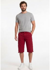 MAN'S WORLD Cargobermudas MAN'S WORLD "Knielang", Herren, Gr. 62, N-Gr, dunkel rot, Web, Obermaterial: 100% Baumwolle, unifarben, regular fit kniebedeckend, Hosen Cargobermudas, mit vielen Details