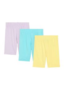 Radlerhose bonprix, M&auml;dchen, Gr. 128/134, N-Gr, helllimone, zartflieder, aqua, Obermaterial: 95% Baumwolle, 5% Elasthan, Hosen Radlerhose, aus Baumwolle und Elasthan, bequemer Schnitt