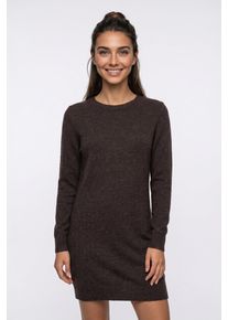 V&eacute;ro Moda Strickkleid VERO MODA "VMDOFFY LS O-NECK DRESS GA NOOS", Damen, Gr. XL, N-Gr, braun (chocolate torte detail:with schwarz melange), Strick, Obermaterial: 94% Polyester, 3% Elasthan, 3% Nylon, meliert, regular fit kurz, Rundhals, Rippb&uuml;ndchen, Kleider Strickkleid, Materialmix mit Stretch, locker geschnitten