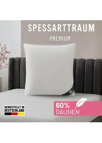 G&auml;nsedaunenkopfkissen Spessarttraum "Premium, Kopfkissen 1-tlg. oder 2-tlg. 40x80 oder 80x80 cm", wei&szlig;, B:80cm L:80cm, Bezug: 100% Baumwolle. F&uuml;llung: 60% G&auml;nsedaunen, 40% G&auml;nsefeder, Kopfkissen, G&auml;nsedaunenkopfkissen, hergestellt in Deutschland, allergikerfreundlich, im Set g&uuml;nstiger