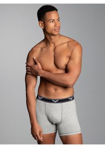 Boxer TRIGEMA "TRIGEMA Bequeme Pants mit Webgummibund", Herren, Gr. XXL, 1 Stk., grau (grau, melange), 95% Baumwolle, 5% Elastan, Unterhosen Boxer
