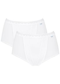 Shapingslip Sloggi "Control", Damen, Gr. 50, Single Jersey, wei&szlig;, Single Jersey, Obermaterial: 94% Baumwolle, 6% Elasthan, unifarben, figurbetont, Unterhosen Shapingslip, doppellagige Bauchpartie, formend, Baumwollmix, elastisch