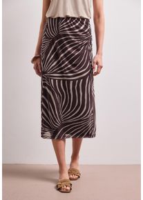 Midirock Street One "Style Pepica", Damen, Gr. 44, rustic rouge, Web, Obermaterial: 95% Polyester, 5% Elasthan. Futter: 100% Viskose, bedruckt, k&ouml;rpernah kniebedeckend, R&ouml;cke Midirock, Sommerrrock aus Mesh mit Print