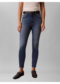 Skinny-fit-Jeans Calvin Klein Jeans "HIGH RISE SKINNY", Damen, Gr. 32, L&auml;nge 30, blau (indigo station), Denim/Jeans, Obermaterial: 80% Baumwolle, 12% Polyester, 6% Elastomultiester, 2% Elasthan, skinny fit kn&ouml;chelfrei, Jeans Skinny-fit-Jeans, im 5-Pocket-Style