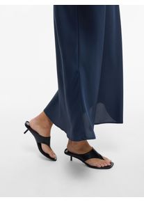 Maxirock Vila "VIELLETTE HW LONG SKIRT - NOOS", Damen, Gr. 34, blau (navy blazer), Web, Obermaterial: 100% Polyester, unifarben, Basic schmal wadenlang, R&ouml;cke Maxirock, Kunstfaser