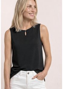 Shirttop Street One, Damen, Gr. 38, schwarz, Jersey, Obermaterial: 95% Viskose, 5% Elasthan, unifarben, normal h&uuml;ftbedeckend, U-Boot-Ausschnitt, Tops Shirttop, U-Boot-Ausschnitt mit Cut-Out-Detail, Topseller