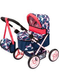 Puppenwagen BAYER "Trendy", blau mit einhorn, Puppenwagen, KinderB:39cm H:68cm T:68cm, Kunststoff, Metall, Stoff, Puppenwagen, mit Wickeltasche, B:39cm H:68cm T:68cm
