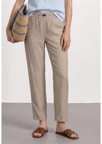Stoffhose Street One "Style Bonny", Damen, Gr. 38, L&auml;nge 28, sepia sand, Web, Obermaterial: 82% Viskose, 18% Polyamid, unifarben, loose fit lang, Hosen Stoffhose, Slim Leg Hose im Loose Fit mit G&uuml;rteldetail