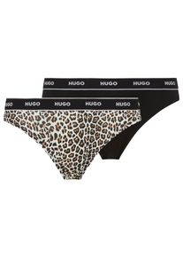 String HUGO UNDERWEAR "TRIPLET THONG DESIGN", Damen, Gr. S, 3 Stk., open miscellaneous 973, Jersey, Obermaterial: 95% Baumwolle, 5% Elasthan, Unterhosen String, wiederholendes Logo am Bund