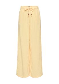 Schlupfhose Only "ONLEMMIA MW PULL-UP X-WIDE PANT PNT", Damen, Gr. XS (34), L&auml;nge 32, sunlight, Web, Obermaterial: 98% Polyester, 2% Nylon, unifarben, lang, Hosen Schlupfhose, Materialmix, Regular Waist