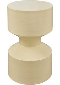 Beistelltisch Woood "Glanz Metall mit Hochglanz-Lackierung in spielerischer Form", gelb, gelb, gelb, B:30cm H:47cm T:30cm, Tische, Beistelltisch, H 47 x B 30 x T 30 cm, Tragkraft 25 kg, pfleigleicht, Schutzlackierung