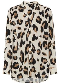 Longbluse LAURA SCOTT CURVE "Gro&szlig;e Gr&ouml;&szlig;en", Damen, Gr. 50, bunt (leo aop), Web, Obermaterial: 100% Viskose, Basic, figurumspielend Po-bedeckend, V-Ausschnitt, 1-Knopf-Manschette, Blusen Longbluse, im Tunika Stil aus weicher Viskose