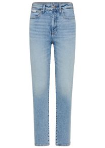 Skinny-fit-Jeans Calvin Klein Jeans "HIGH RISE SKINNY", Damen, Gr. 27, L&auml;nge 32, blau (soft river), Denim/Jeans, Obermaterial: 80% Baumwolle, 12% Polyester, 6% Elastomultiester, 2% Elasthan, skinny fit kn&ouml;chelfrei, Jeans Skinny-fit-Jeans, im 5-Pocket-Style