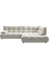 Ecksofa Home Affaire "Cozy Bubble, mit klappbarer Armlehne, Breite 289 cm", beige (nature), B:289cm H:85cm T:215cm, 100% Polyester, Sofas, Ecksofa, mit eleganter Steppung, Rundumbezug & weicher Polsterung