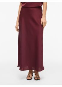 Maxirock Vila "VIELLETTE HW LONG SKIRT - NOOS", Damen, Gr. 36, rot (port royale), Web, Obermaterial: 100% Polyester, unifarben, Basic schmal wadenlang, R&ouml;cke Maxirock, Kunstfaser
