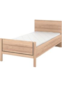 Holzbett Musterring "Sorrent, Bettgestell, Bettrahmen, teilmassiv Eiche", braun (wei&szlig;, neutral), B:100cm L:210cm, Betten, Holzbett, Eiche teilmassiv, Liegeh&ouml;henverstellung, Stollenfu&szlig;teil