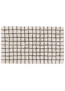 benuta Nest Kylpyhuonematto Wavu Valkoinen 60x100 cm Valkoinen Ruudullinen,Geometrinen