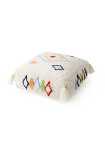 Lytte K&auml;sintehty villapouf Malika Moniv&auml;rinen 55x55x20 cm Moniv&auml;rinen Ornament