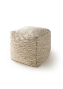 benuta Pure K&auml;sintehty villapouf Rocco Kerma 45x45x45 cm Kerma Yksiv&auml;rinen